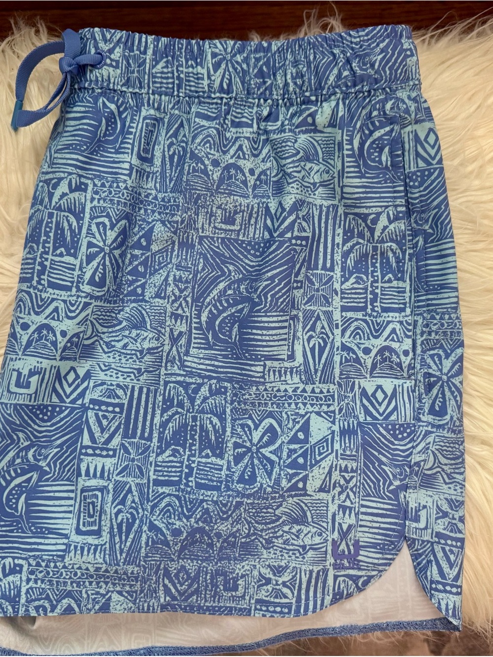 Women’s Huk Blue Patterned Hybrid Shorts